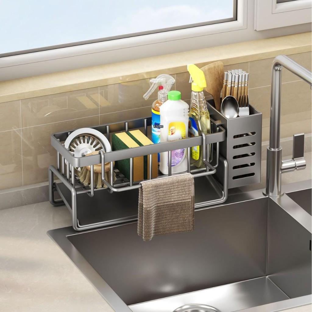 Fire Goose Multi-Functional Stainless Steel Kitchen Sponge & Rag Draining Rack