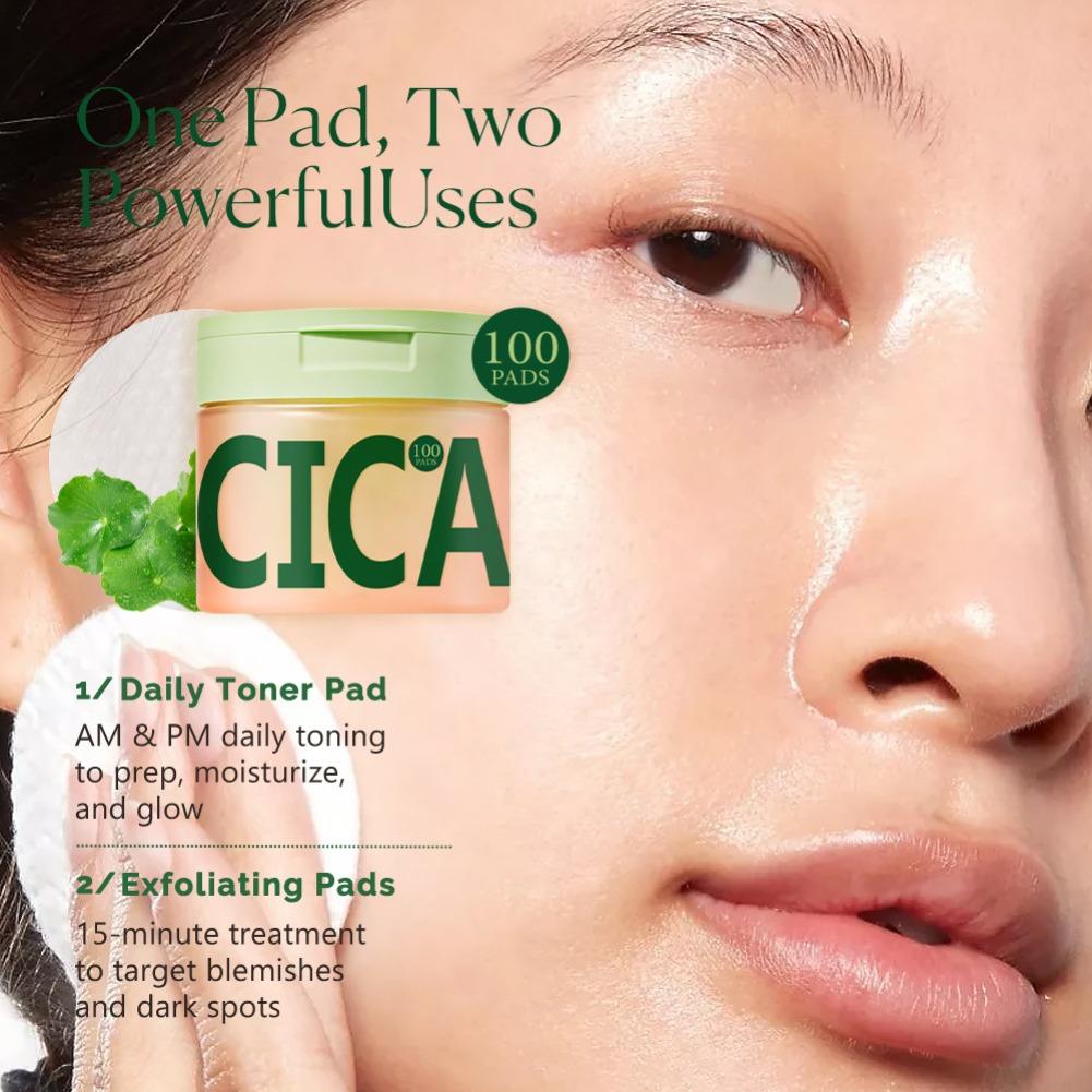 NAD+ Anti-Aging Cream & Centella Asiatica Cotton Pads 100pcs, Gentle Exfoliating, Cell Renewal, Even Skin Tone & Moisturizing