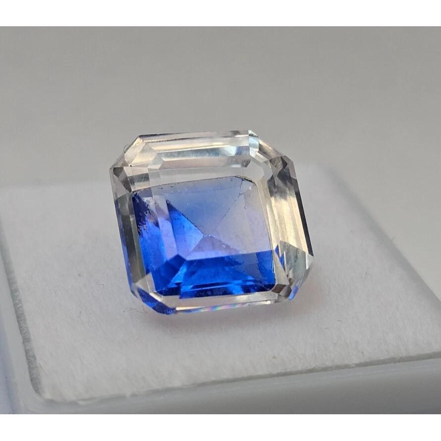 Stunning Natural Pitambari Sapphire 9-10 Ct Asscher Cut Certified Gemstone