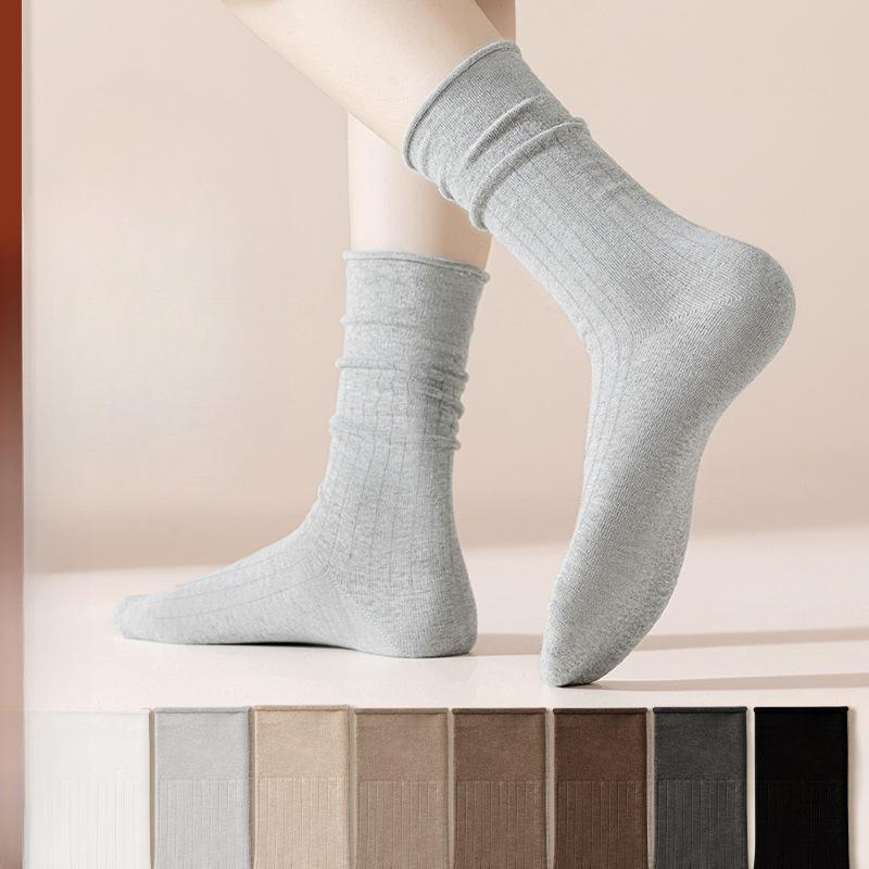 

Female Spring and Autumn Pure Cotton Anti Odor Antibacterial Anti Pilling Boneless Tube Socks 1 pair білий