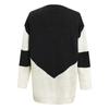 Women's Temperament Loose Round Neck Stitching Knitted Long-sleeved Sweater
