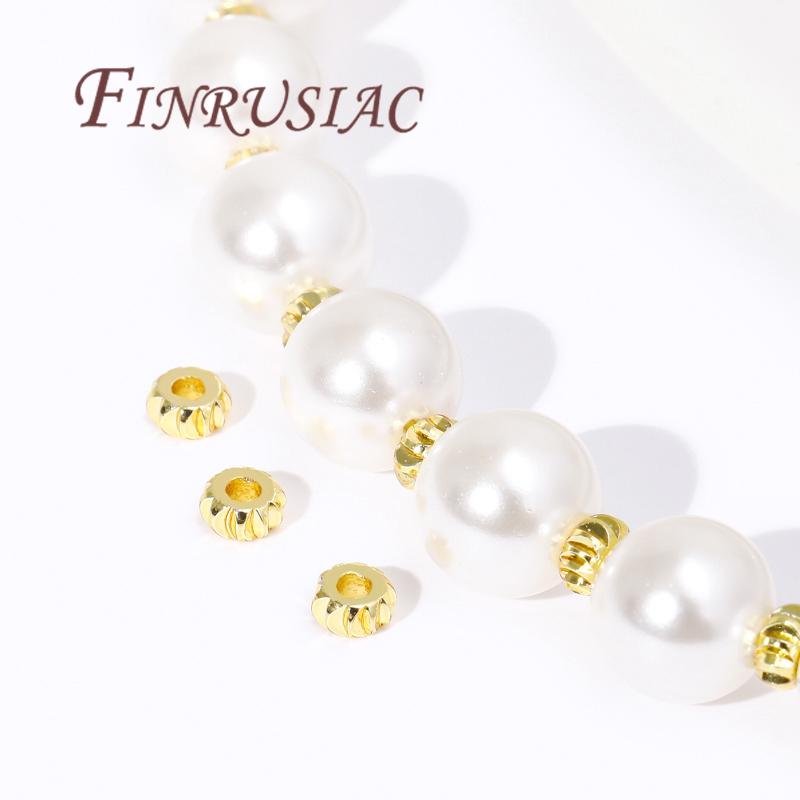 3mm 4mm Korálky Rozdělující 18K Zlatem Pokovené Volné Korálky Oddělovač Pro Korálky, Potřeby Pro Výrobu Šperků DIY, Doplňky Pro Náramky