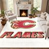 Calgary Flames Carpet Door Mat for Living Room or Bedroom Protective Mat Under Chair Office Decoration Christmas Gift Birthday Present
