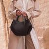 Spring New Lychee Pattern Women's Tote Bag Fashion Simple High Capacity Dumpling Bucket Bag Ladies Solid Color Shoulder Underarm Bags with Small Pouch
