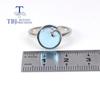 Bolaijewelry Schlichter natürlicher Himmeltopas, rund, 10,0 mm, Edelstein, Damenring, Ohrringe, Schmuckset, 925er Silber, modischer, feiner Schmuck für den täglichen Gebrauch