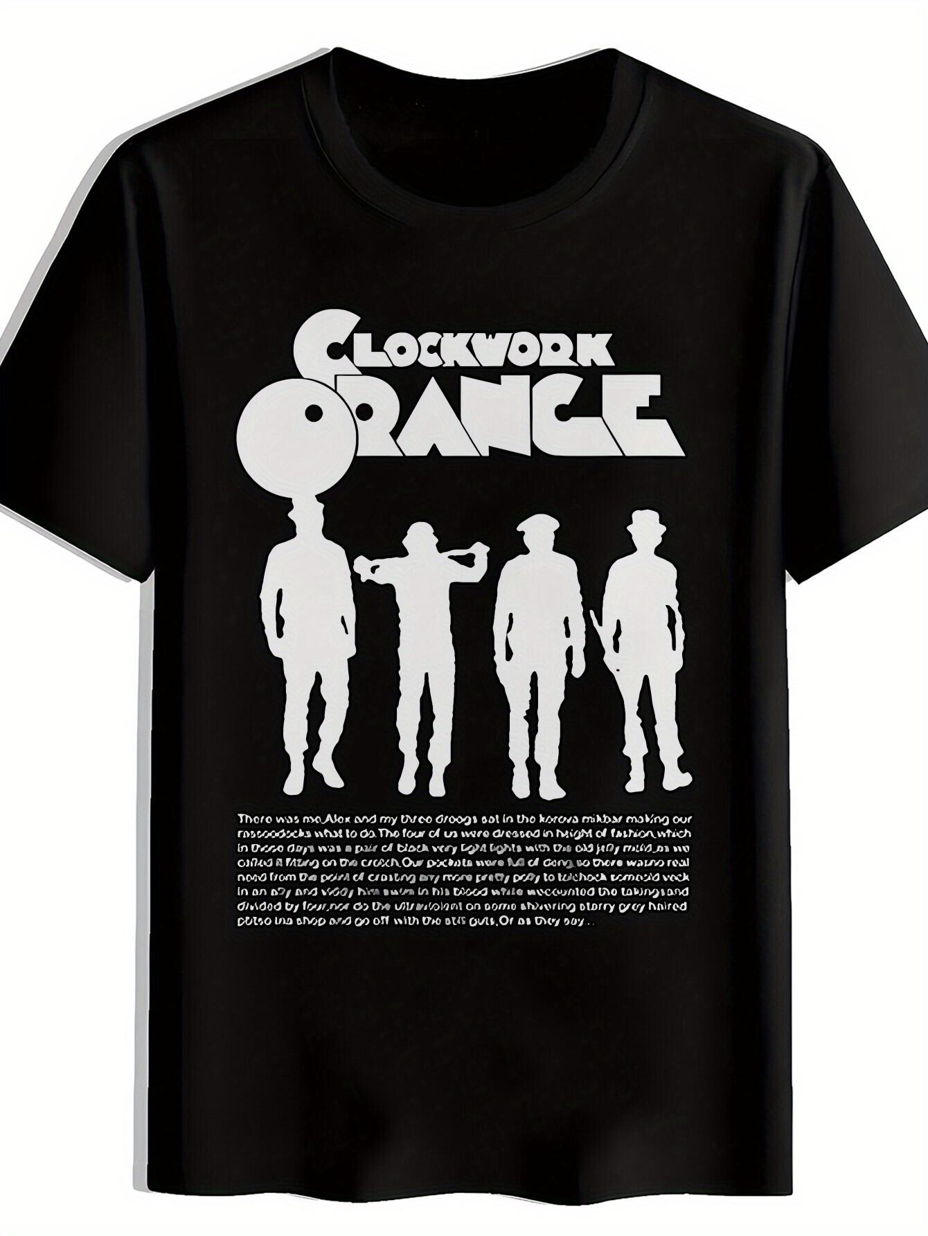 [Retro Graphic T-shirt] Retro Rock Band Black  Clockwork Orange  Graphic T-shirt | Short Sleeve XXXXL