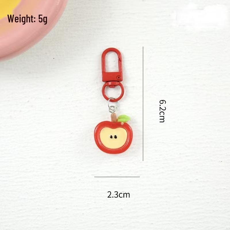 Mini Apple Keychain Nail Clippers & Scissors with Ear Spoon - Cute Car Accessories & Bag Charm for Couples