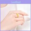 Brass Stunning Adjustable Gold Plated Ring With Heart Bowknot And Design Wheat