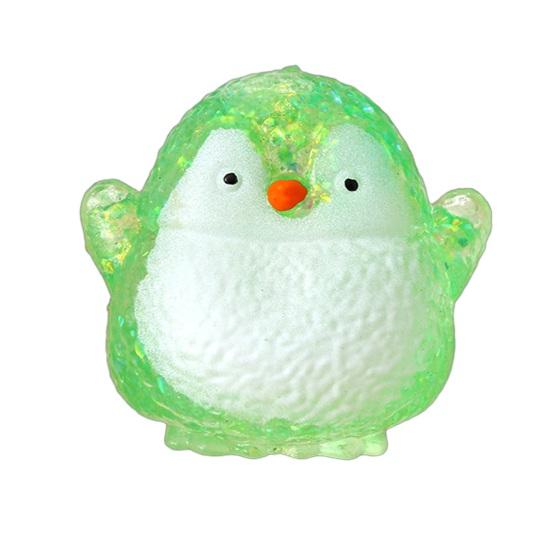 Quetschspielzeug durchscheinendes Glitzerpulver weich langsamer Rückprall Spielzeug niedliche Pinguinform Quetschball tragbar sicher Stressabbau Spielzeug