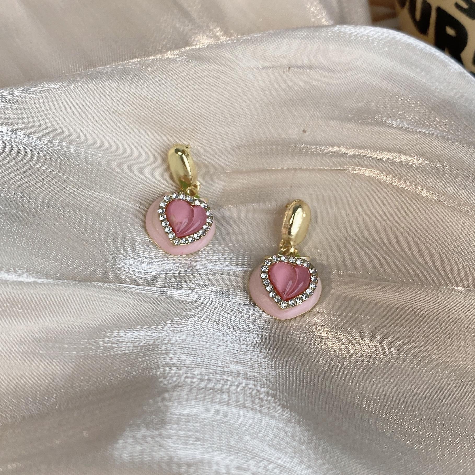 

Маленькие серьги Fresh Pink Mist Sweet Peach, новые нежные серьги Sweet Love, легкие роскошные серьги высокого класса