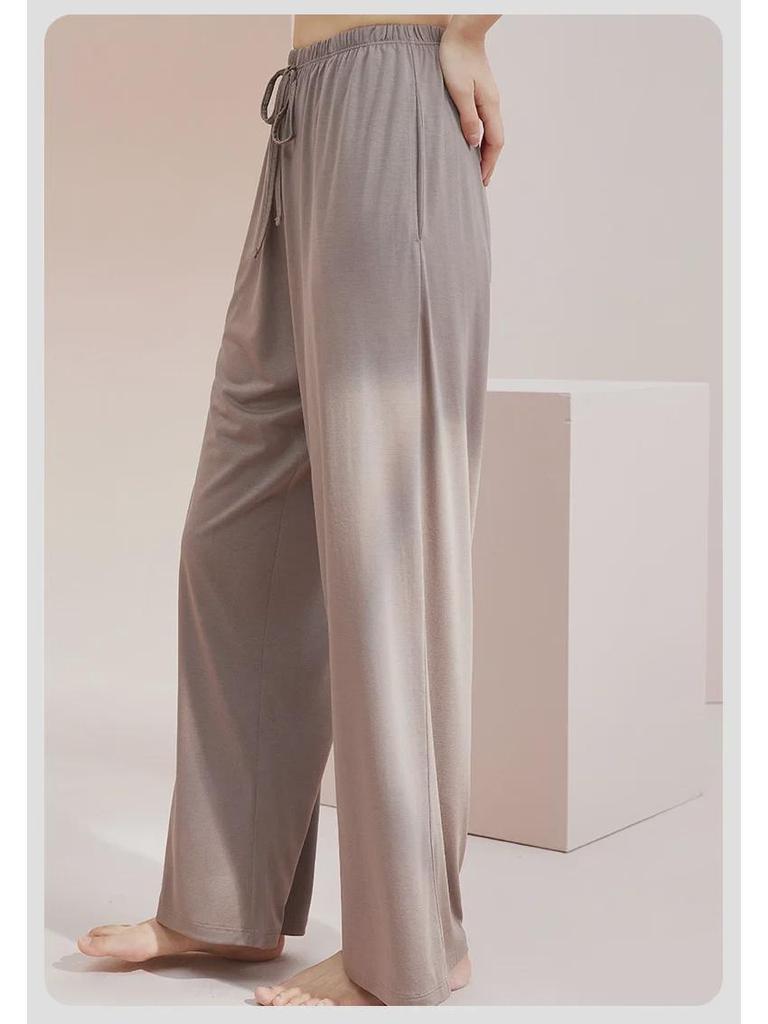 Women's Summer Modal Loose Wide-Leg Pajama Trousers - Breathable and Outdoor-Friendly Ice Silk Home Pants.