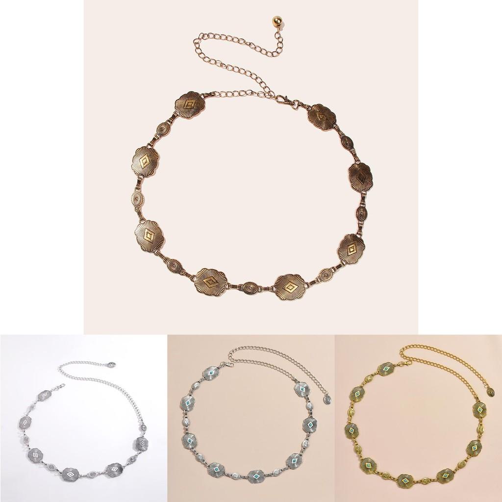 Elegant Alloy Waist Chain With Oval Elements For Streetwear And Casual Outfits