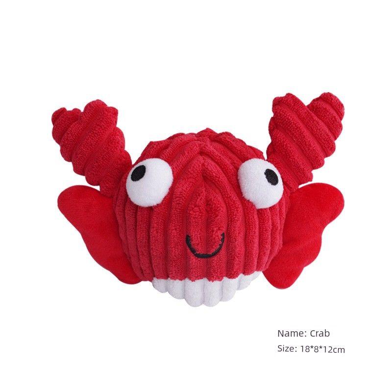 

[Bo Bozai Toys] Dog Toy Vocalization Bite-Resistant Self-Hi Relieving Stuffy Bichon Teddy Puppy Molar Pet Supplies Crab