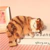 Handmade Realistic Detail Design Real Fur Cat Statue Sleeping Kitten Model for Room Shelf or Desktop Display Handicraft Ornament