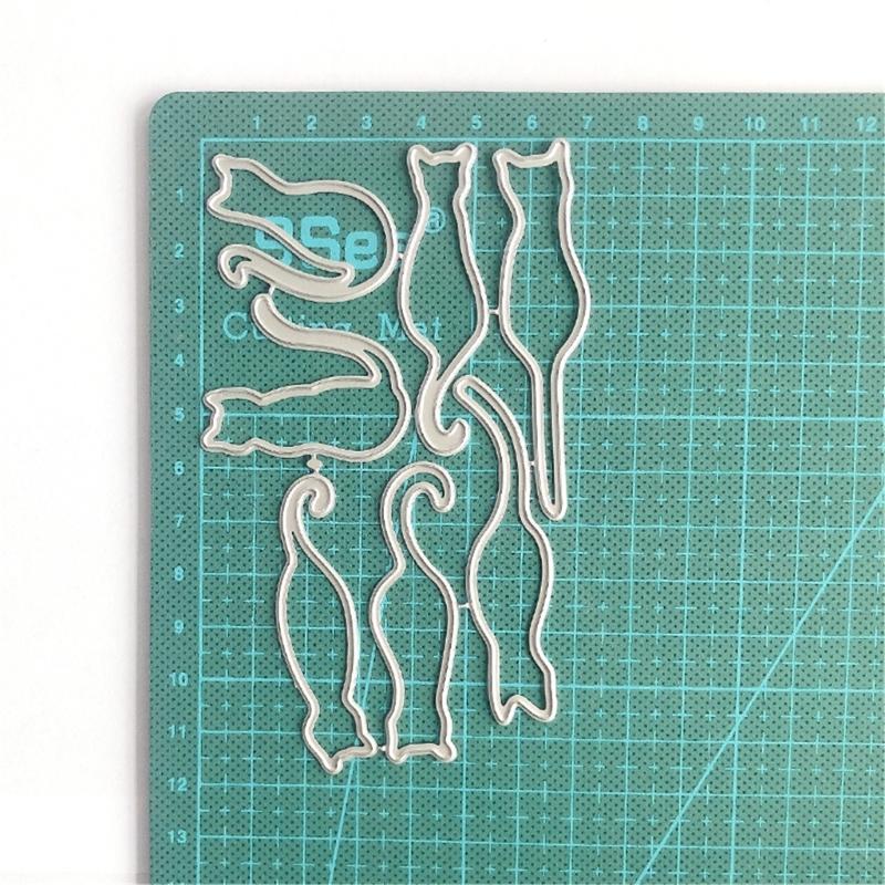 Cats Kitten Cutting Dies Metal Embossing Stencils Carbon Steel Die Cut Templates for Card Making Photo Album Decoration