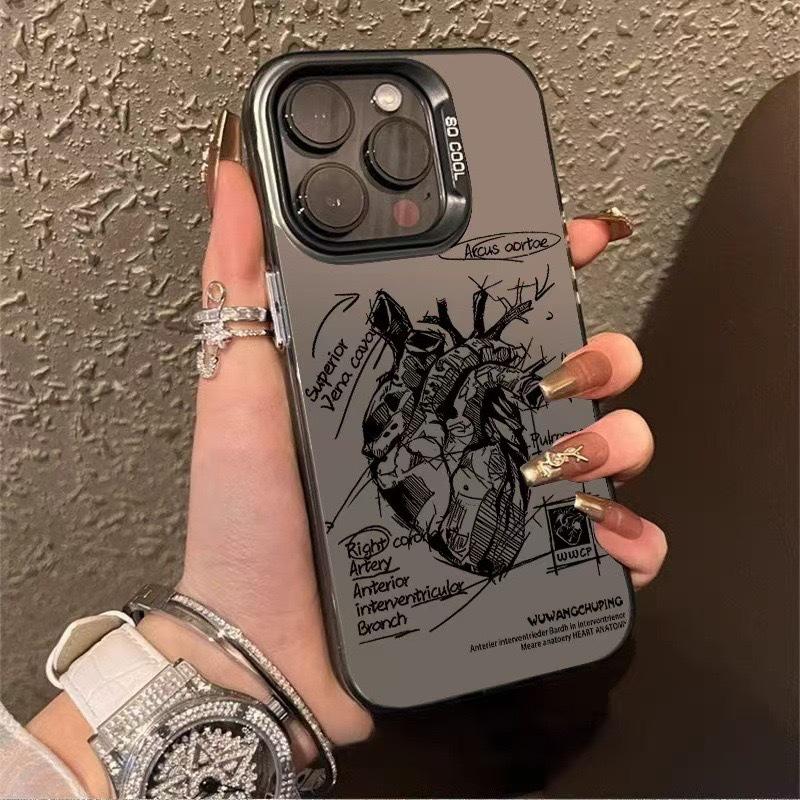 Trendy Heart Design Case for iPhone 16 Plus, 15 Pro Max, 13 Pro, 12/11