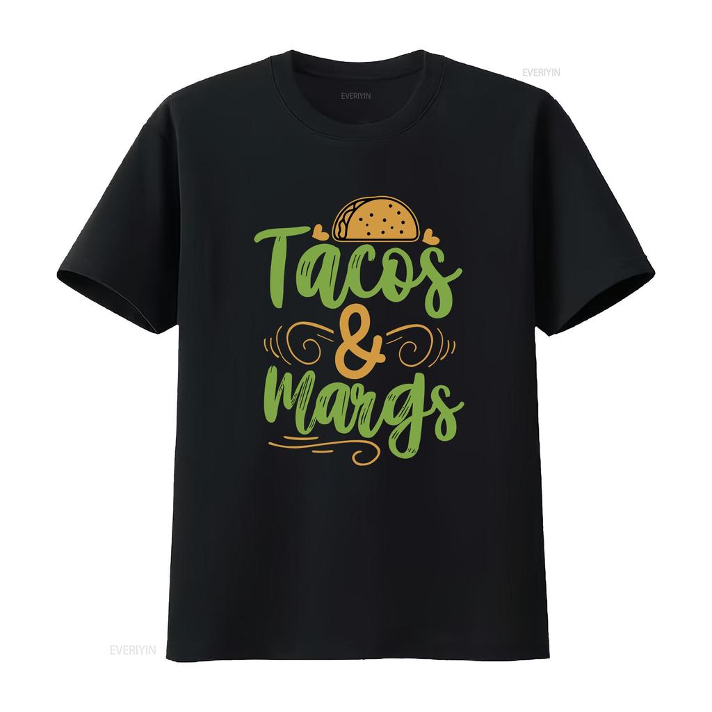 Tacos and Margs T Shirt  Vintage Washed Stretched Versatile Unisex Breathable Homme Soft Graphic Comfortable Slightly Stylish