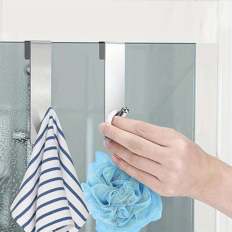 3pcs Stainless Steel Over-the-Door Hooks-Easy Install S-Shape Towel & Bathrobe Hanger for Shower, Bedroom - Durable, Space-Saving Bathroom Accessories