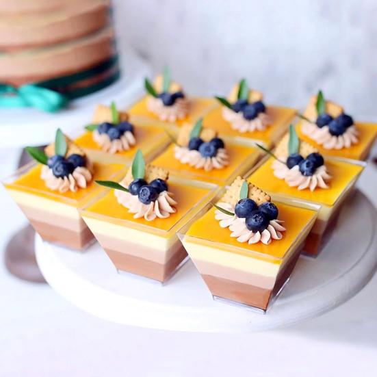 10Pcs Disposable Plastic Mousse Cup Cups for Parties Clear Pudding Dessert Weddings And Catering Events Small
