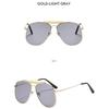 Women's sunglasses, men's and women's fashion large-frame double-beam metal sunglasses