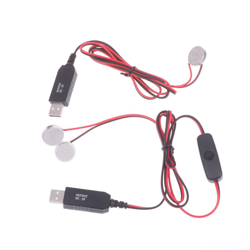 Usb To 3V Cr2032 Fake Battery Charger Cord With Switches Power Supply Cable For Watch Microphone Toy Remote