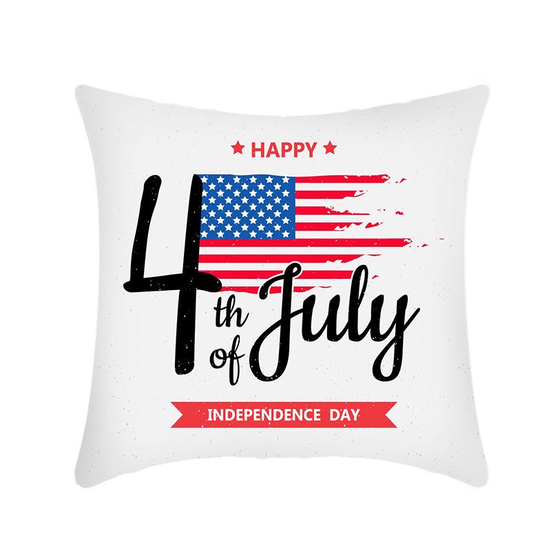 Independence Day Letter Flag Print Sofa Cushion Cover Home Holiday Pillow Cover