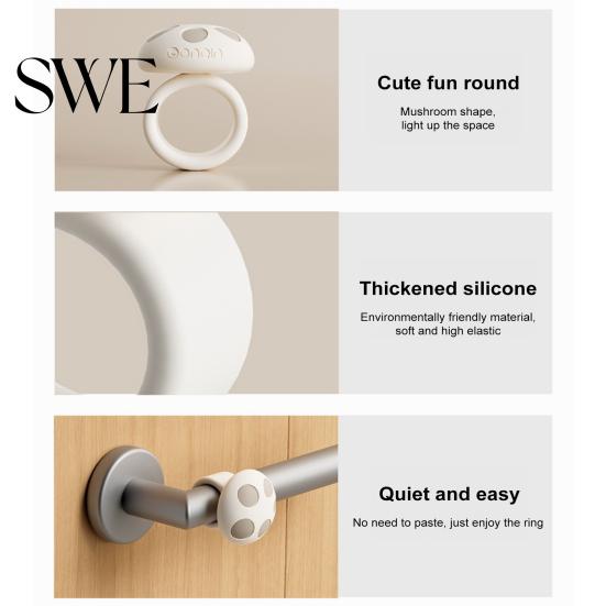 Universal Door Stopper 1/3Pcs Mushroom Handle Bumper Ring Silicone Wall Protector Anti-collision Knob Lever Buffer