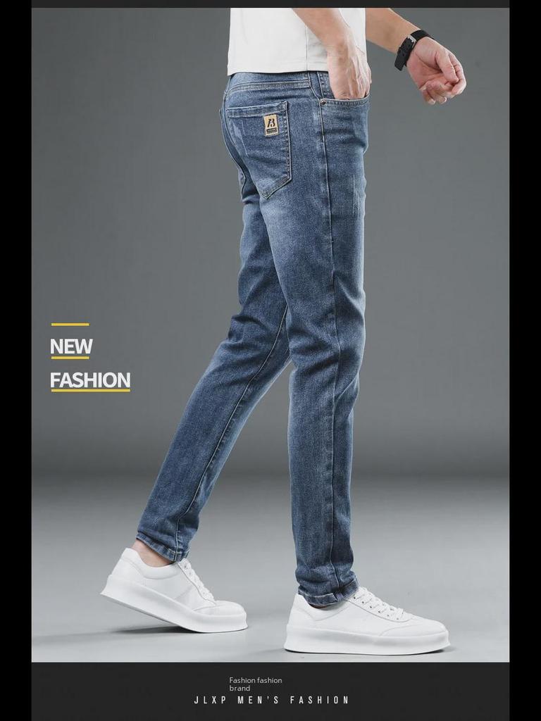 Men's Slim Straight Jeans - Fashion Brand, Versatile for Spring To Autumn, Regular Fit, Long Pants, 2023 Edition.