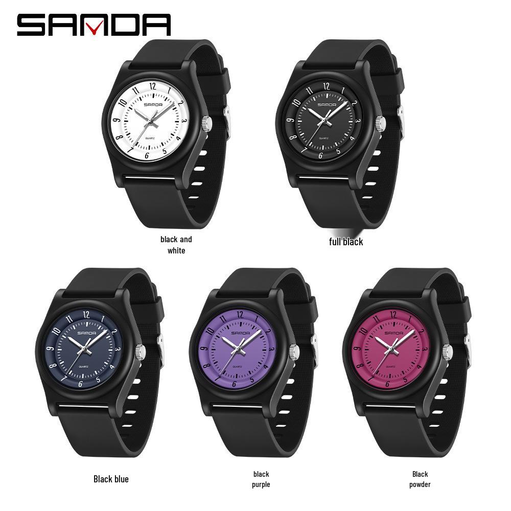 Ceas SANDA Unisex cu Curea de Silicon, Mecanism Quartz, Cadran Mare Luminos și Design Impermeabil