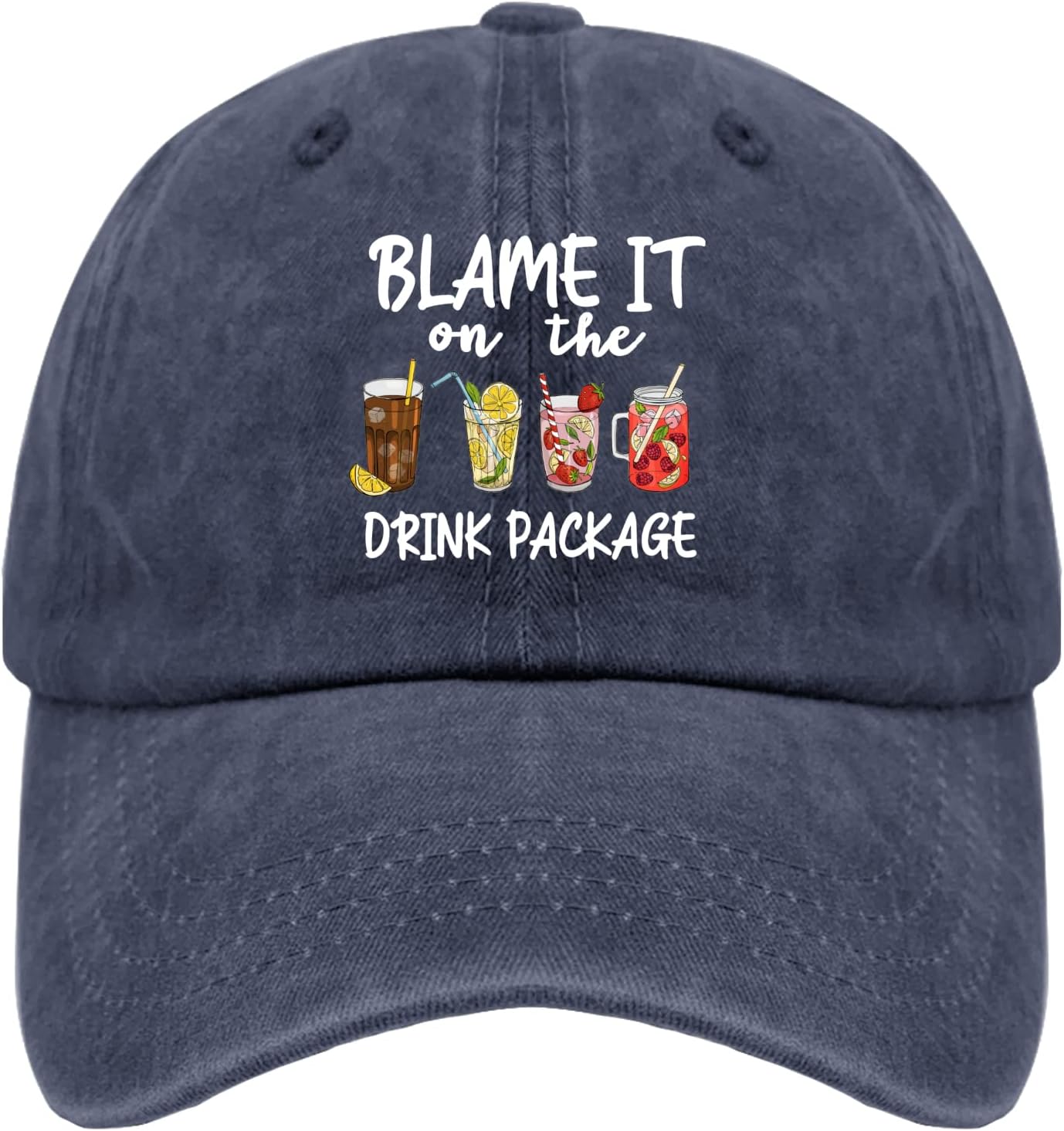 Blame It On The Drink Package Baseball Cap Funny Vacation Print Adjustable Polyester Casual Hat One Size