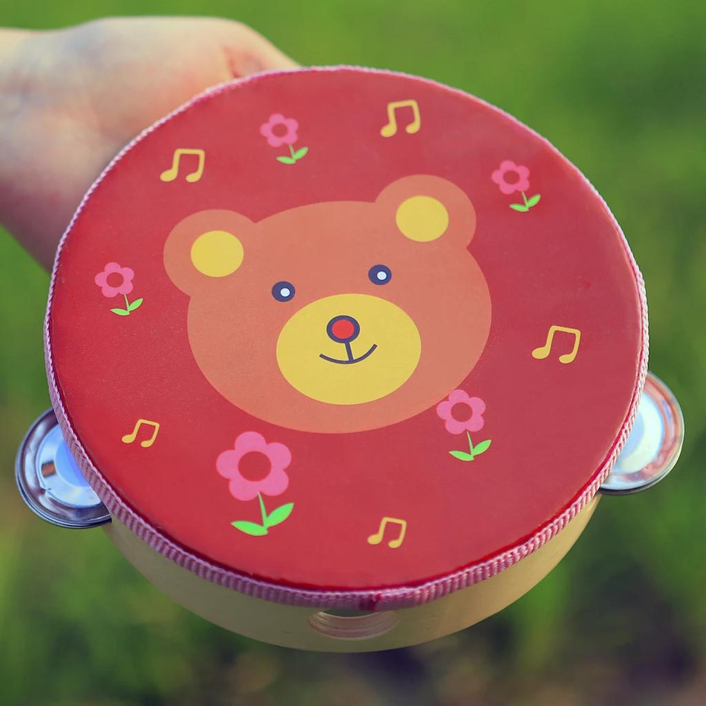 IRIN 6 Inch Children's Tambourine Cartoon Hand Drum For Children's Enlightenment Education Percussion Instruments Tools
