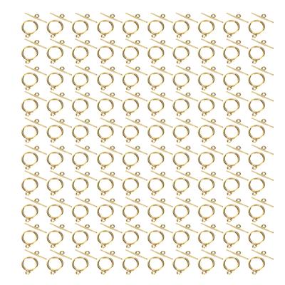 100 Sets Toggle Clasps Alloy 2mm OT Buckle DIY Jewelry Making Supplies for Necklace BraceletGolden