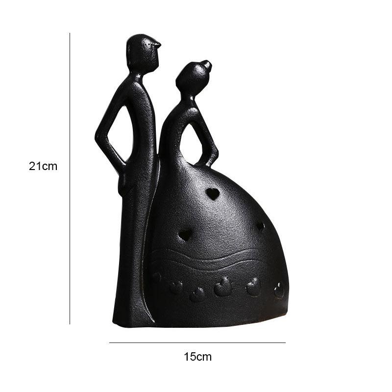 Ceramic Sculpture Happy Home Wedding Bride Groom  Figurines Miniatures Decoration Crafts Ceramic Creative Gifts Home Decor