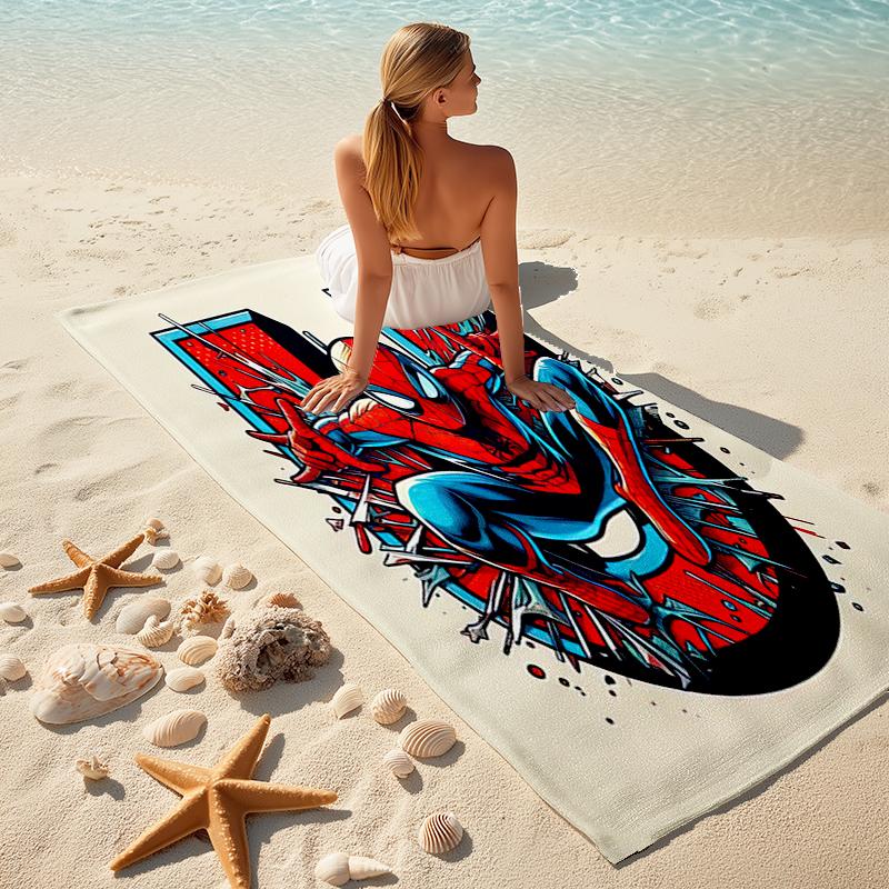 Spider-Man Beach Towel Outdoor Camping Beach Towel for Vacation Swim Outdoor Pool Absorbent Bath Towel