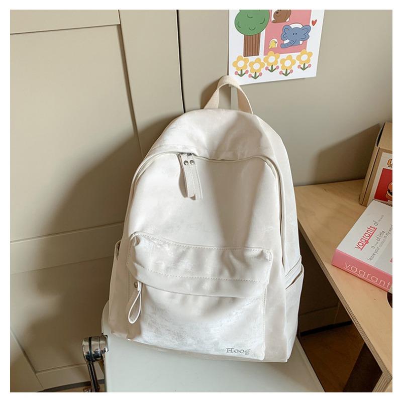 

Однотонный дорожный рюкзак для студенток колледжа, универсальный, большой вместимости, простой, повседневный, легкий, для поездок на работу .