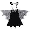 2Pcs Bat Wing Dress Bat Ears Headband Halloween Vampires Cosplay Costume Set for Kids Girls Bat Costumes Accessories