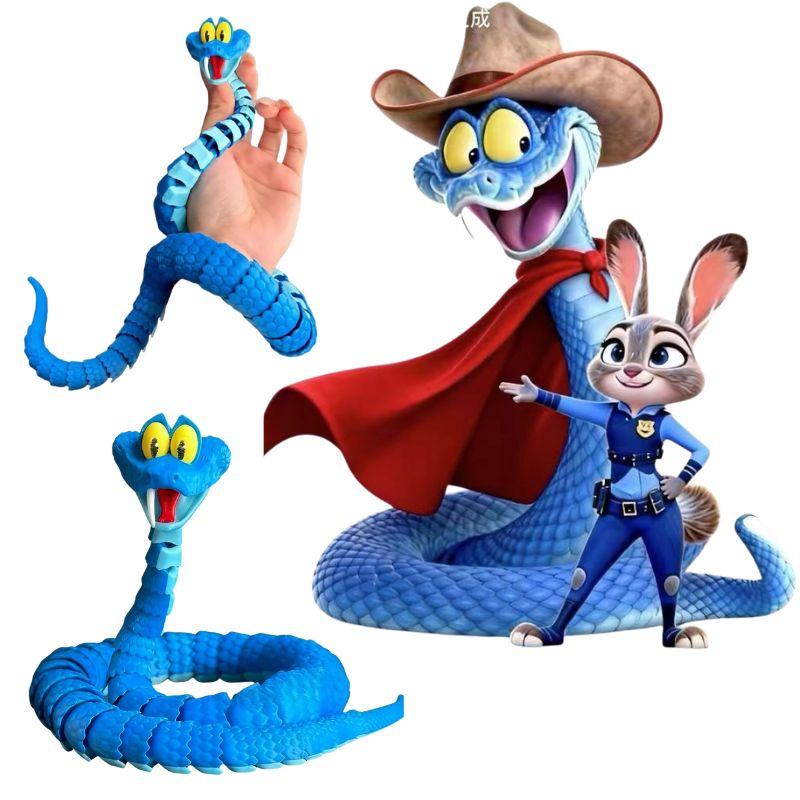 30/60Cm Gary Snake:  Zootopia 2 Articulated Simulation Plaything Snake 3D Printed Snake Gary Model Stress Ease Toys Child Present