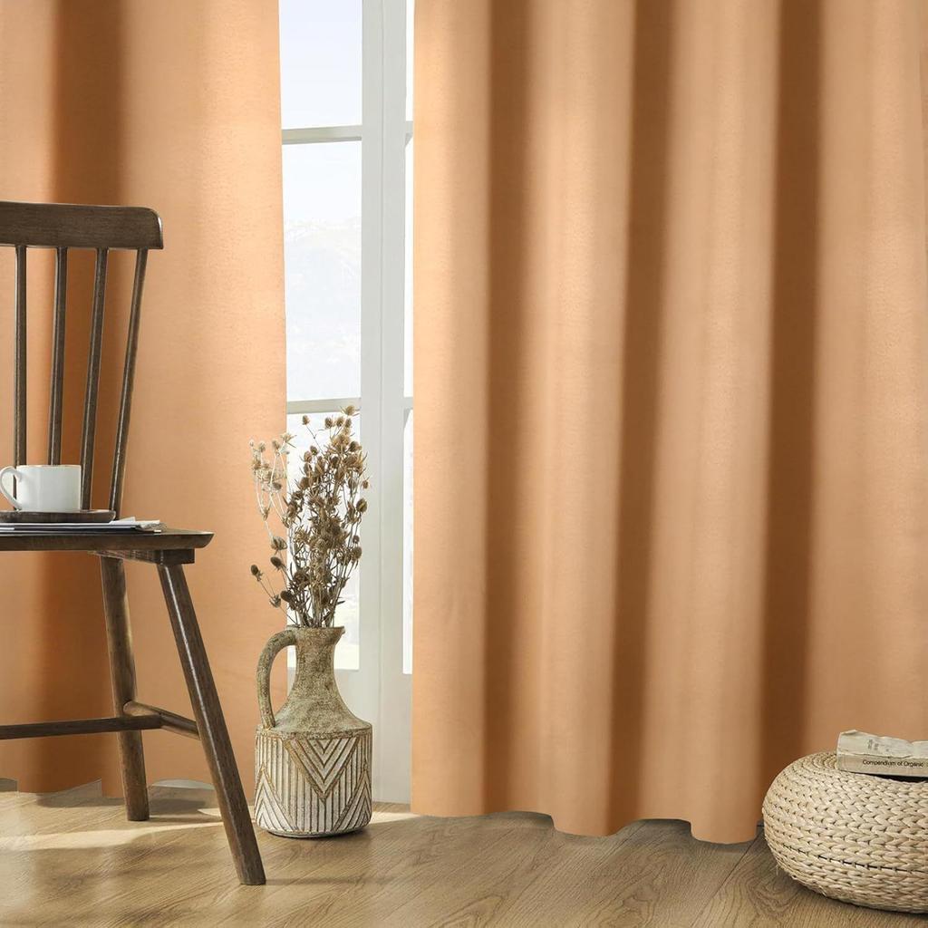 Polyester 100% Blackout Plain Long Door Curtains|100% Room Darkening| Blackout Long Door Curtains| 9 Feet |Set of 2| Plain Design