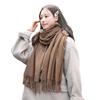 Women's Wool Cashmere-Feel Scarf: Solid Color Shawl for Autumn/Winter 2026