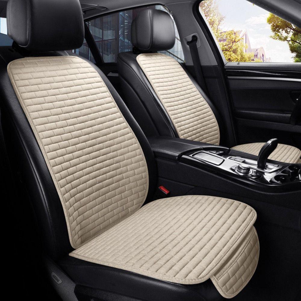 New Flax Car Front Seat Cover Anti Slip Wear-resistant Protect Pad Breathable Covers Mat Car Interior