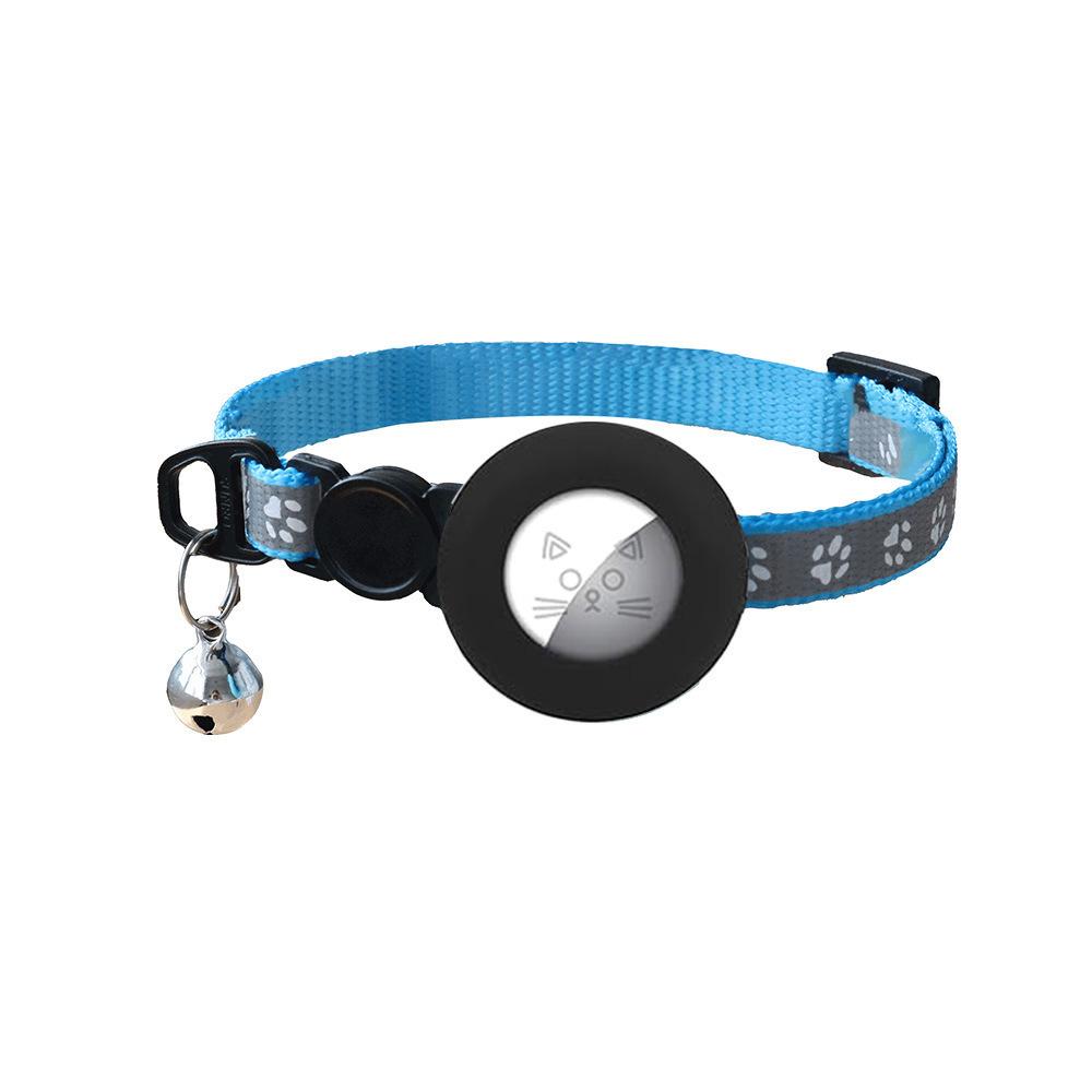 For Airtag Protective Case Cat Collar with Adjustable Night Reflection Kitten Collar with Bell for Cats Dog Puppy Without Airtag