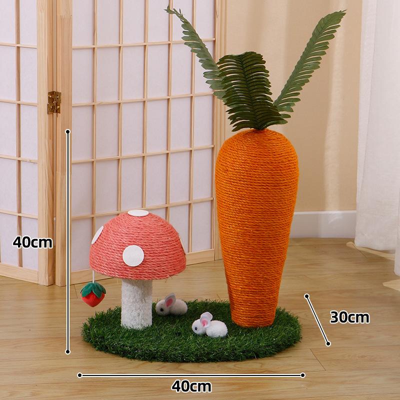 Cat Scratching Board - No Shavings Upright Sisal Carrot Climbing Frame Cat Toy Cat Pet Supplies