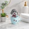 Car Aromatherapy Air Freshener Cup Shaking Head Dog Ornament Resin Teddy Schnauzer Dashboard Cute Puppy Interior Decor Decor Heat Resistant