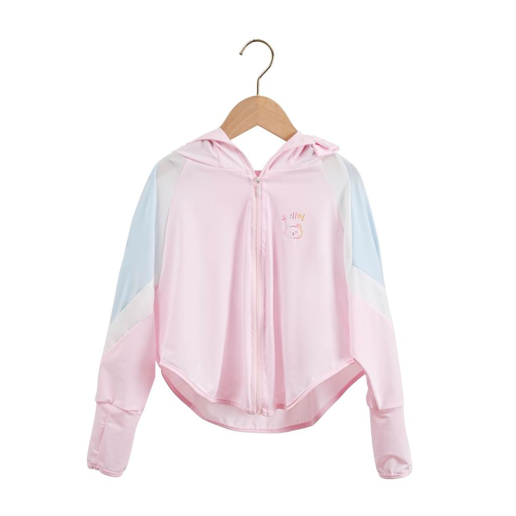 Kids Patchwork Color Block Ice Silk Sun Protection Jacket UPF50+ UV Protection Lightweight Breathable Summer Loose Fit Girls Sun Hoodie