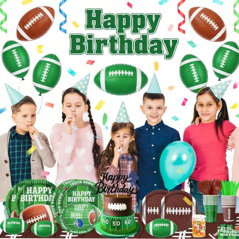 Complete Sports Themed Accessories With 20 Plates 20 Napkins Table Cover Sign Balloons And More For Exciting Gatherings