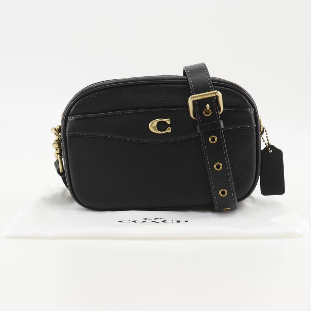 Coach Camera Bag Shoulder Bag CC386 Black Leather Women Used