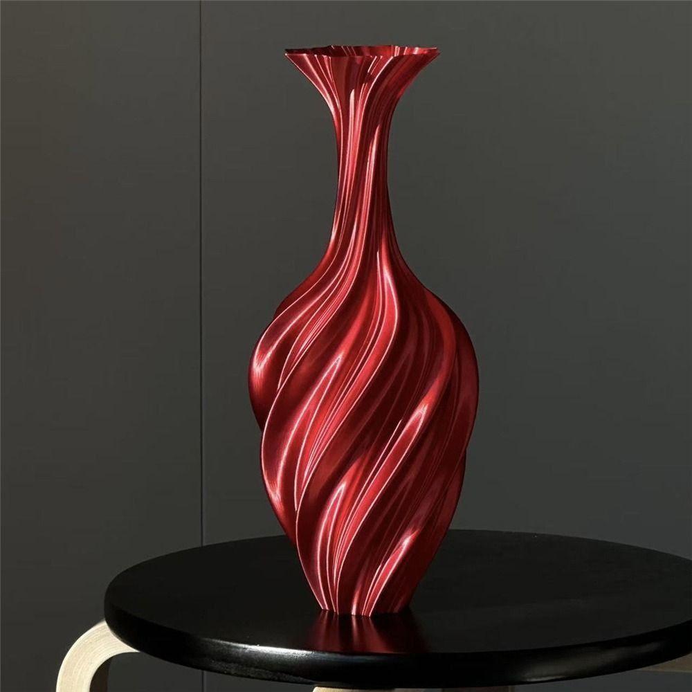 Vintage Style 3D Printed Flower Vases Swirl Pattern Minimalist Floral Decor  Tabletop Display