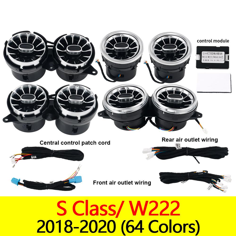 For Mercedes Benz S-Class W222 S350 S450 S560 S680 Ambient Light Air Conditioner Vent Turbine Nozzle 4D Rotating Tweeter Speaker