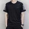 Adidas Solid Color Crew Neck Casual Short Sleeve Raglan T-Shirt Men Tops Black DM4274