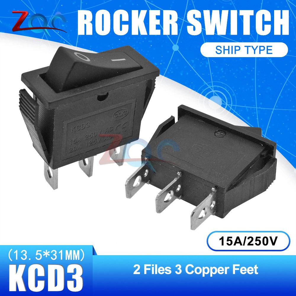 KCD3 Rocker Switch ON-OFF 2 3 Position 2 3 pin 3Pin 2Pin Electrical Equipment Light Power Switch 16A/250V 15A/250V AC Waterproof